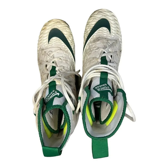 Nike Force Savage Elite TD High Top Football Cleats White/Green Men\'s Size 8.5‎